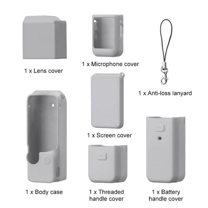 Lente PULUZ 6 en 1 Cuerpo Mango Pantalla Micrófono Funda de silicona TPU para DJI Osmo Pocket 3 (gris) — imagen 11