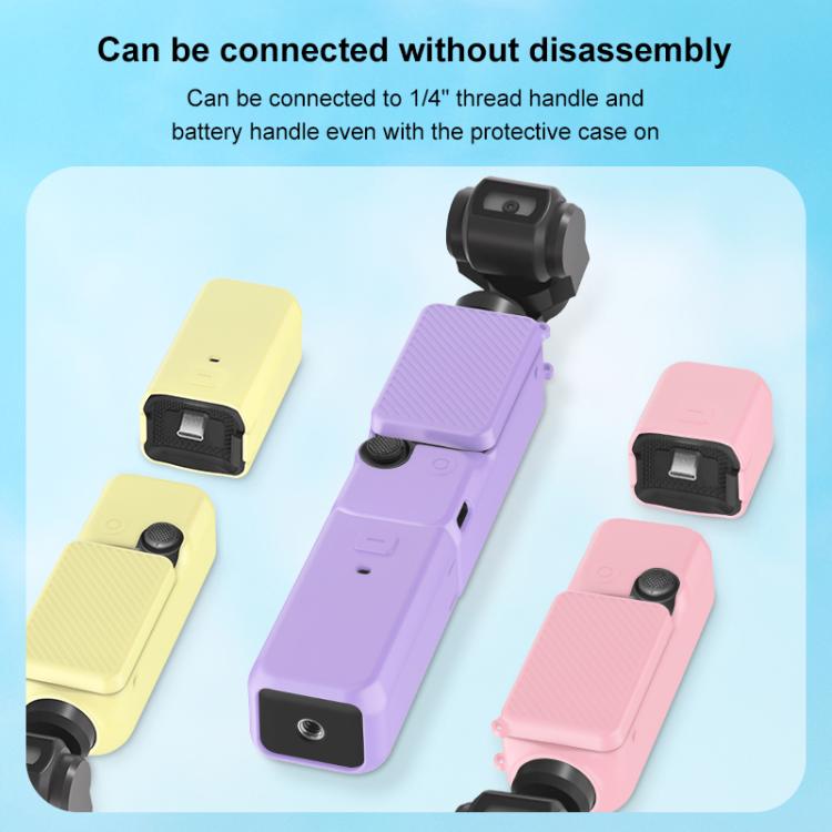 Lente PULUZ 6 en 1 Cuerpo Mango Pantalla Micrófono Funda de silicona TPU para DJI Osmo Pocket 3 (Morado) — imagen 5