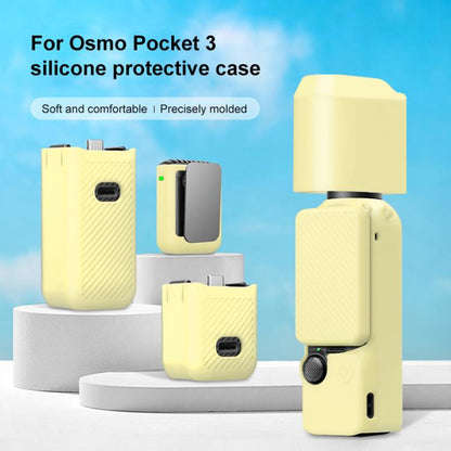 Lente PULUZ 6 en 1 Cuerpo Mango Pantalla Micrófono Funda de silicona TPU para DJI Osmo Pocket 3 (Amarillo) — imagen 2