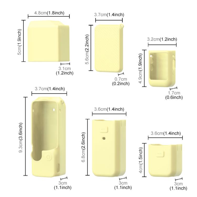 Lente PULUZ 6 en 1 Cuerpo Mango Pantalla Micrófono Funda de silicona TPU para DJI Osmo Pocket 3 (Amarillo) — imagen 3