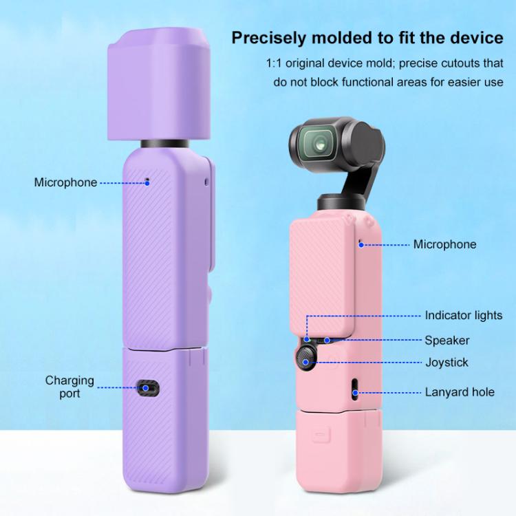 Lente PULUZ 6 en 1 Cuerpo Mango Pantalla Micrófono Funda de silicona TPU para DJI Osmo Pocket 3 (Amarillo) — imagen 4