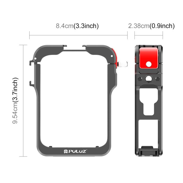 Marco de expansión de jaula protectora de aleación de aluminio PULUZ para DJI Osmo 360 (negro) — imagen 4