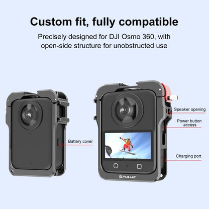 Marco de expansión de jaula protectora de aleación de aluminio PULUZ para DJI Osmo 360 (negro) — imagen 6