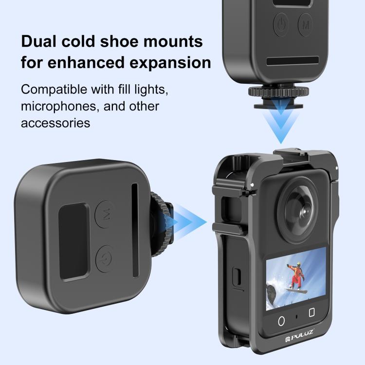 Marco de expansión de jaula protectora de aleación de aluminio PULUZ para DJI Osmo 360 (negro) — imagen 7