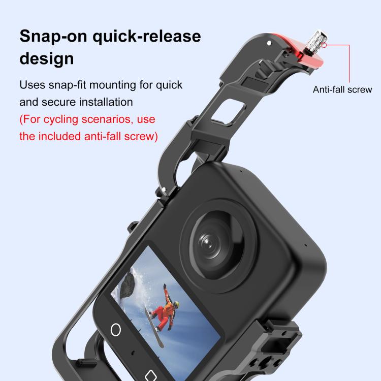 Marco de expansión de jaula protectora de aleación de aluminio PULUZ para DJI Osmo 360 (negro) — imagen 8
