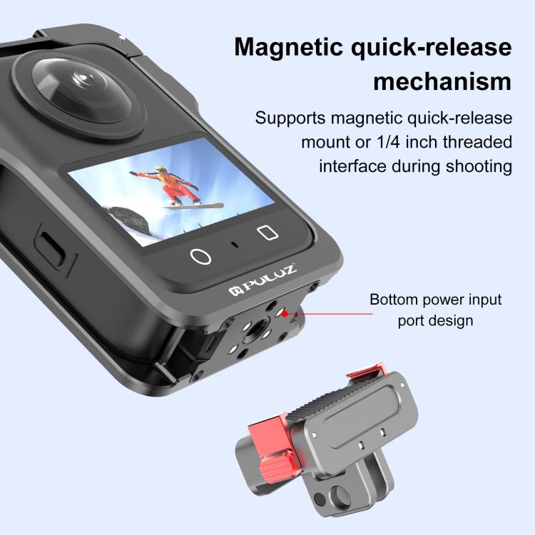 Marco de expansión de jaula protectora de aleación de aluminio PULUZ para DJI Osmo 360 (negro) — imagen 9