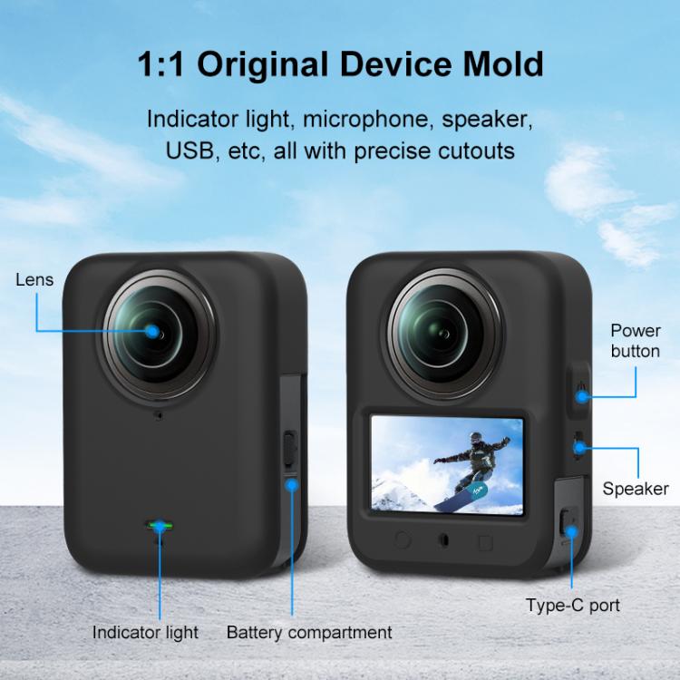 Funda protectora de silicona PULUZ para DJI Osmo 360 (negra) — imagen 4