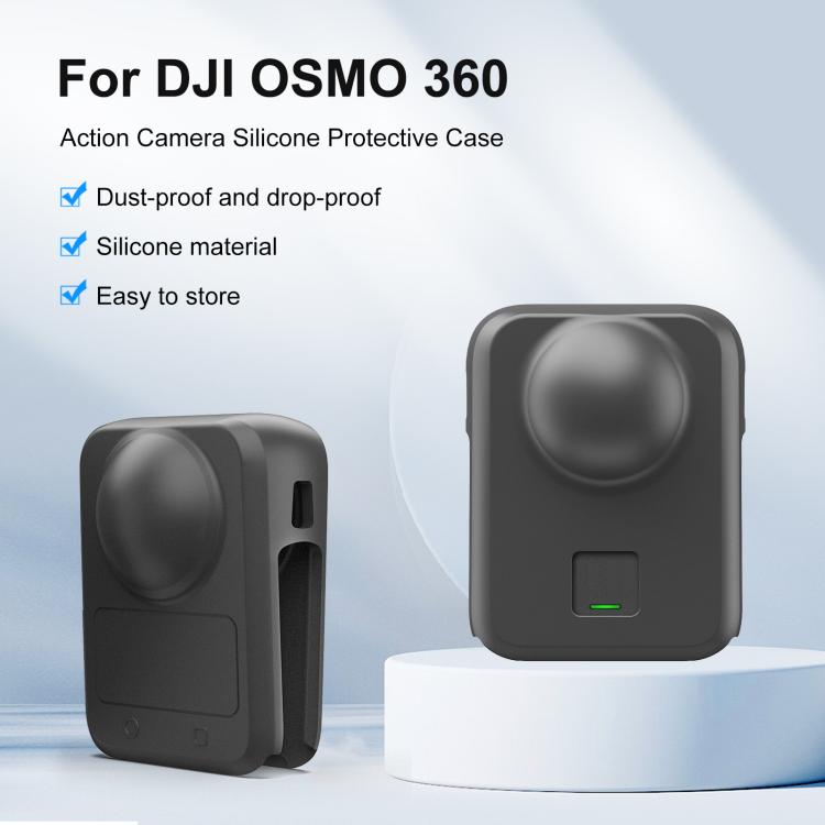 Cubierta de silicona para lente de cámara STARTRC, todo en uno para DJI Osmo 360 (negra) — imagen 2