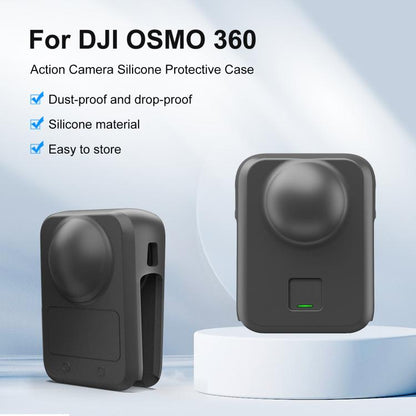 Cubierta de silicona para lente de cámara STARTRC, todo en uno para DJI Osmo 360 (negra) — imagen 2