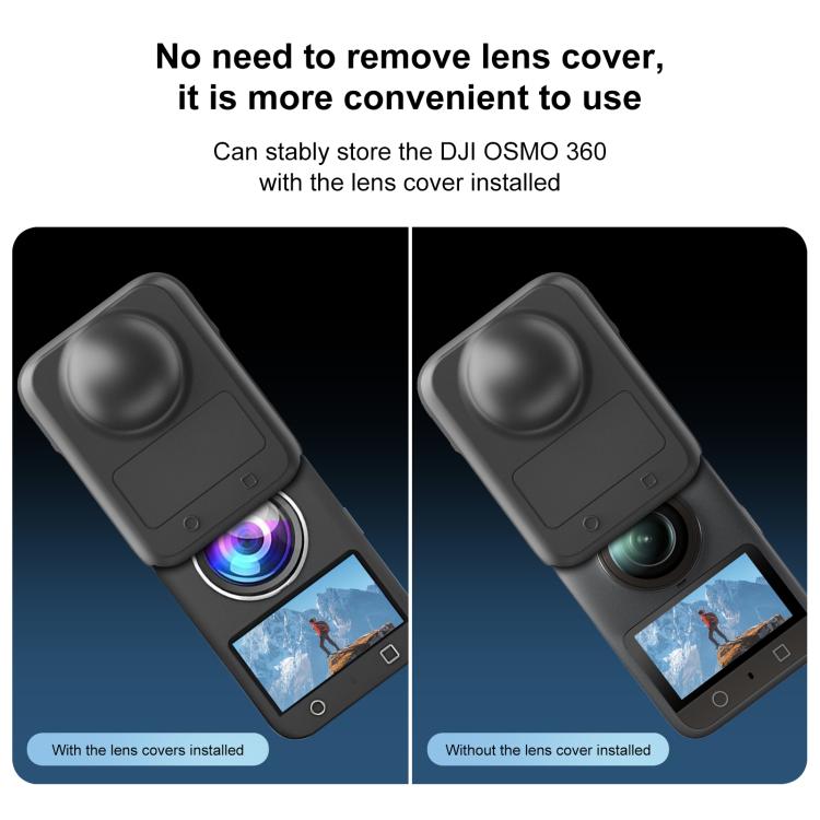 Cubierta de silicona para lente de cámara STARTRC, todo en uno para DJI Osmo 360 (negra) — imagen 9
