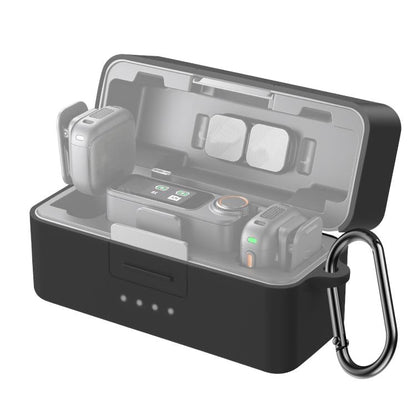 Estuche de carga PULUZ, funda protectora de silicona a prueba de arañazos para DJI Mic 3 (negro)