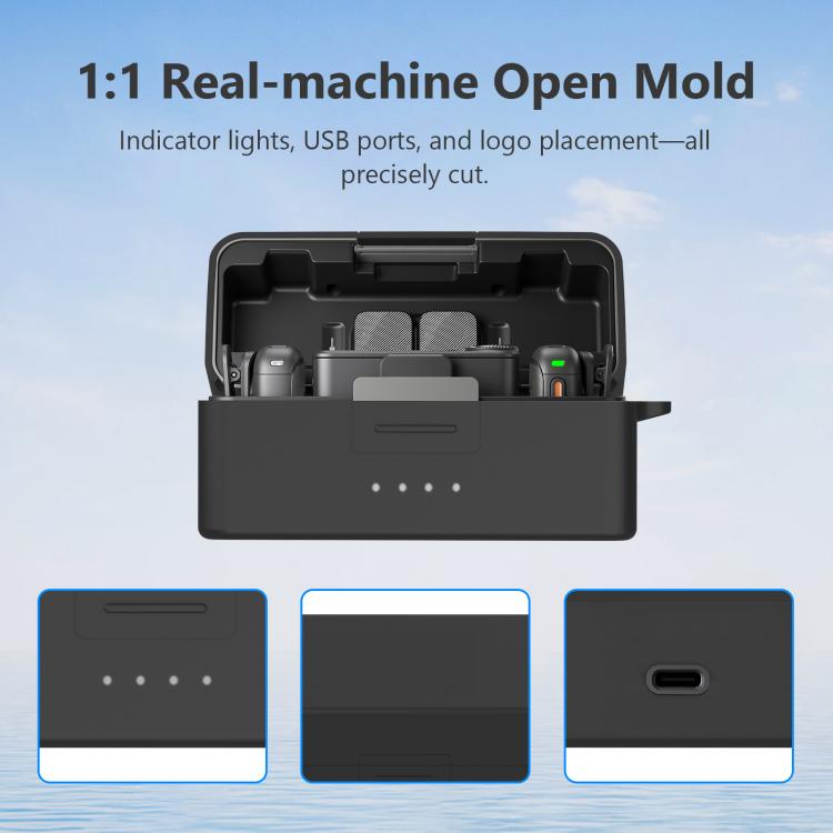 Estuche de carga PULUZ, funda protectora de silicona a prueba de arañazos para DJI Mic 3 (negro) — imagen 3