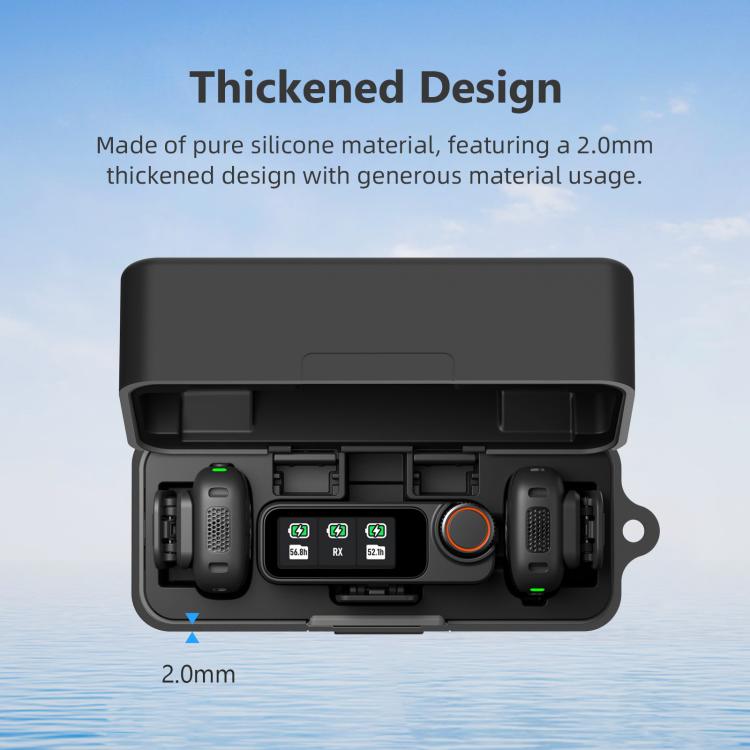 Estuche de carga PULUZ, funda protectora de silicona a prueba de arañazos para DJI Mic 3 (negro) — imagen 4