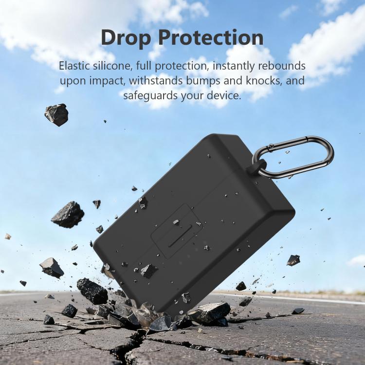 Estuche de carga PULUZ, funda protectora de silicona a prueba de arañazos para DJI Mic 3 (negro) — imagen 5