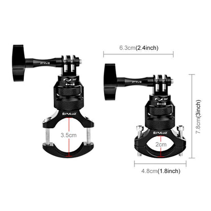 Adaptador de manillar de aluminio PULUZ con rotación de 360 grados para motocicleta con tornillo para GoPro, Insta360, y otr…