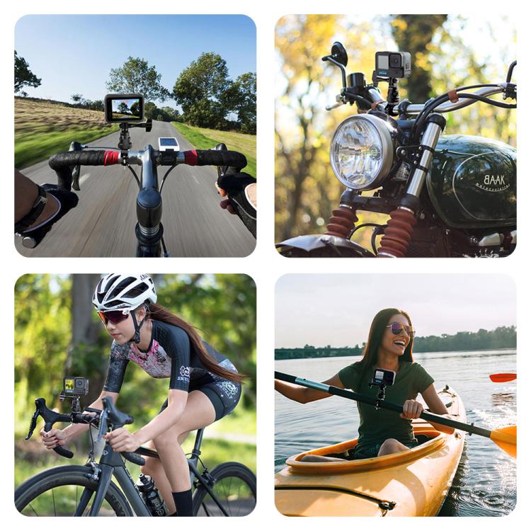 Adaptador de manillar de aluminio PULUZ con rotación de 360 grados para motocicleta con tornillo para GoPro, Insta360, y otr…