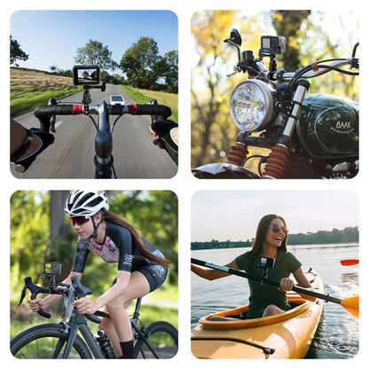 Adaptador de manillar de aluminio PULUZ con rotación de 360 grados para motocicleta con tornillo para GoPro, Insta360, y otr…