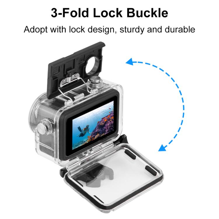 Carcasa PULUZ 40m impermeable subacuática funda de buceo con zapata fría y hebilla montaje básico y tornillo para DJI Osmo A…