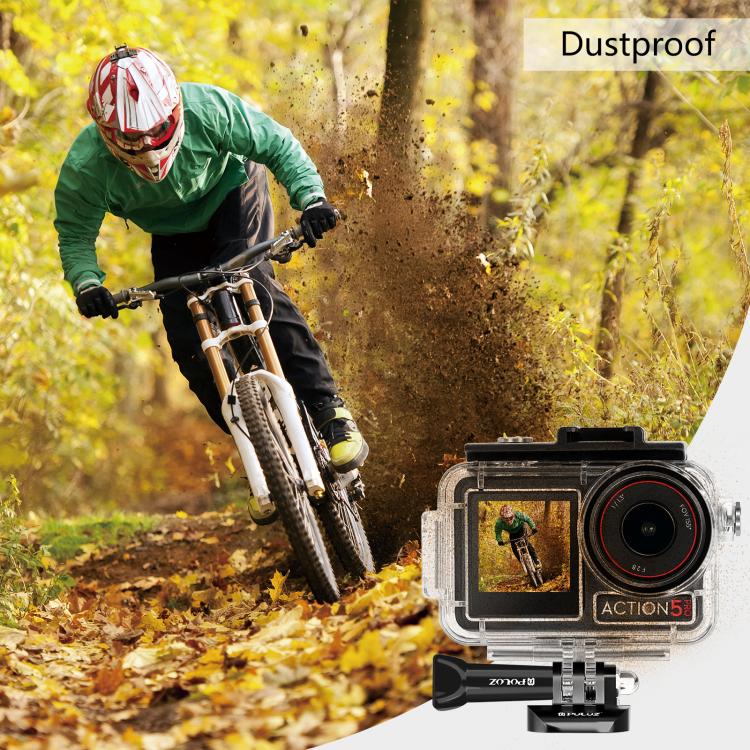 Carcasa PULUZ 40m impermeable subacuática funda de buceo con zapata fría y hebilla montaje básico y tornillo para DJI Osmo A…