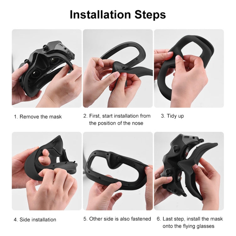 Funda Goggles 2 PULUZ Flying Eye Mask protectora de silicona para DJI Avata (Negro) — imagen 8