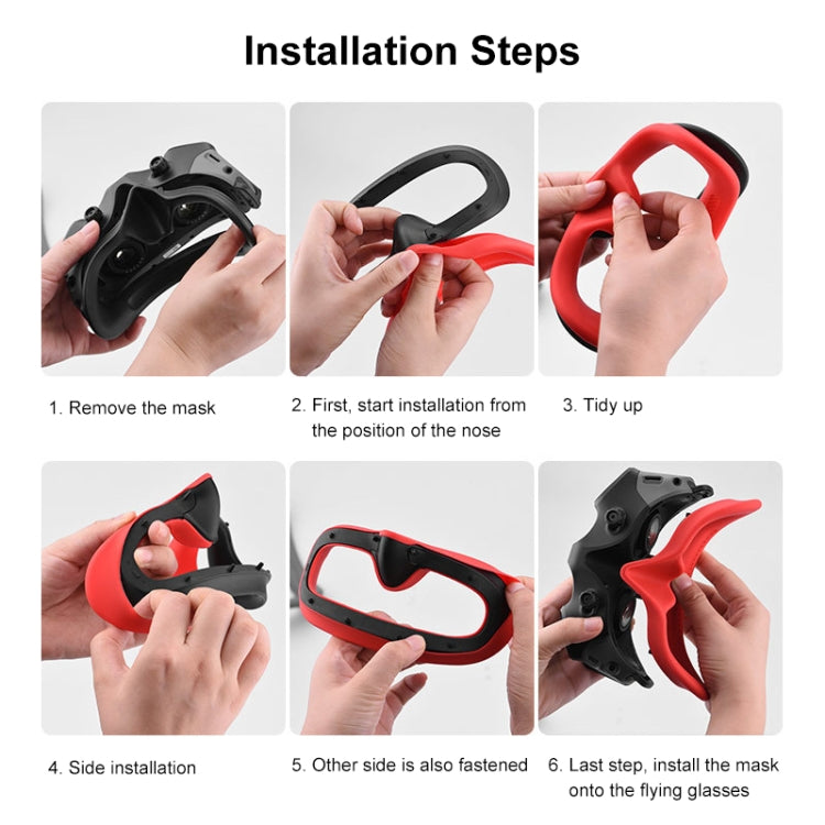 Funda Goggles 2 PULUZ Flying Eye Mask protectora de silicona para DJI Avata (Rojo) — imagen 8