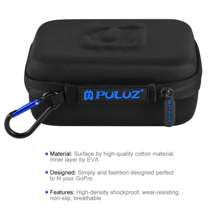 Estuche de viaje y transporte impermeable PULUZ para GoPro, y otros accesorios de cámaras deportivas, tamaño pequeño: 16 cm……