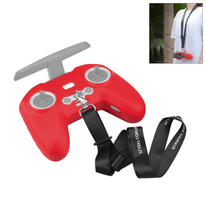 Funda FPV Combo Control remoto PULUZ protectora de silicona con correa para el cuello (Rojo)