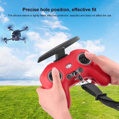 Funda FPV Combo Control remoto PULUZ protectora de silicona con correa para el cuello (Rojo) — imagen 6