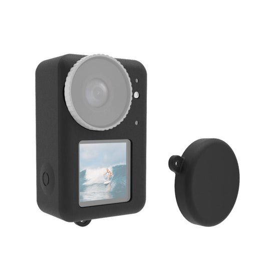 Funda 3 PULUZ protectora de silicona con tapa de lente para DJI Osmo Action 4 (negro)