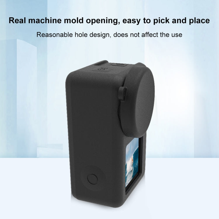 Funda 3 PULUZ protectora de silicona con tapa de lente para DJI Osmo Action 4 (negro) — imagen 4