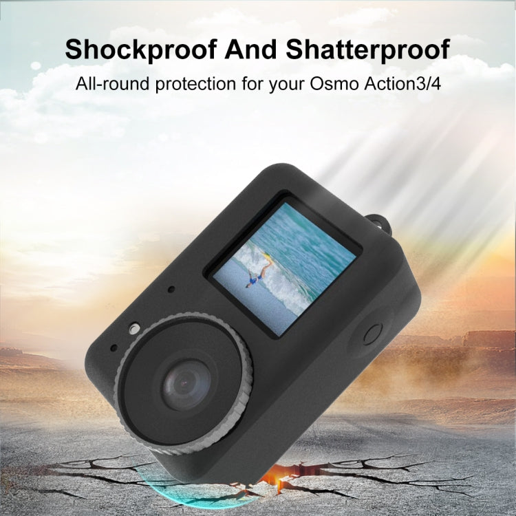 Funda 3 PULUZ protectora de silicona con tapa de lente para DJI Osmo Action 4 (negro) — imagen 6