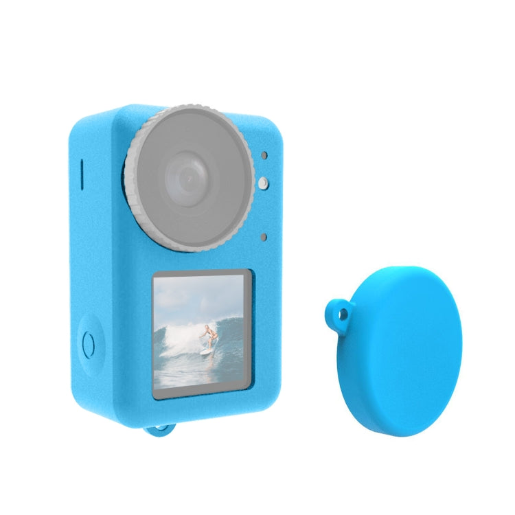 Funda 3 PULUZ protectora de silicona con tapa de lente para DJI Osmo Action 4 (azul)