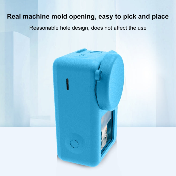 Funda 3 PULUZ protectora de silicona con tapa de lente para DJI Osmo Action 4 (azul) — imagen 4