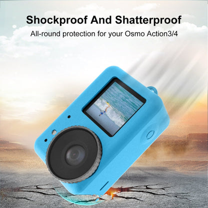 Funda 3 PULUZ protectora de silicona con tapa de lente para DJI Osmo Action 4 (azul) — imagen 6