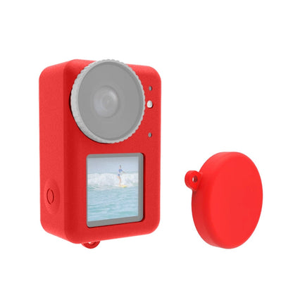 Funda 3 PULUZ protectora de silicona con tapa de lente para DJI Osmo Action 4 (Rojo)