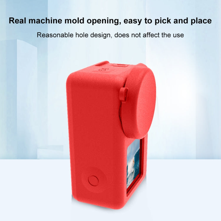 Funda 3 PULUZ protectora de silicona con tapa de lente para DJI Osmo Action 4 (Rojo) — imagen 4