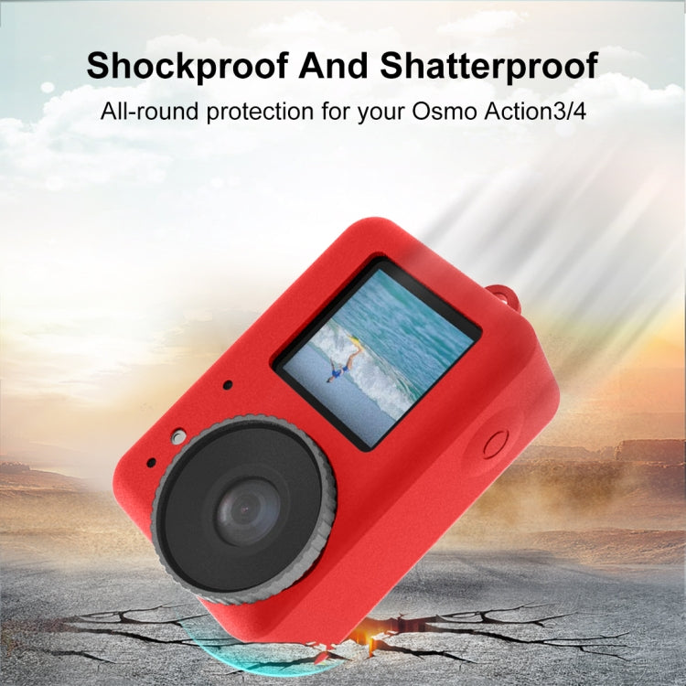 Funda 3 PULUZ protectora de silicona con tapa de lente para DJI Osmo Action 4 (Rojo) — imagen 6