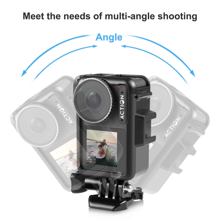 Jaula de marco 3 PULUZ protector de plástico vertical con zapatos fríos para DJI Osmo Action 4 (negro) — imagen 5