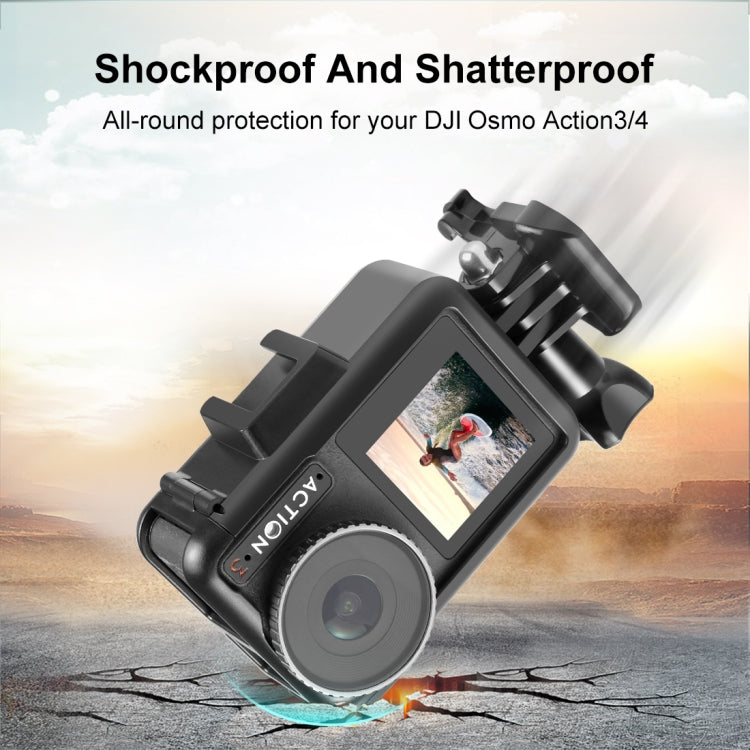 Jaula de marco 3 PULUZ protector de plástico vertical con zapatos fríos para DJI Osmo Action 4 (negro) — imagen 6