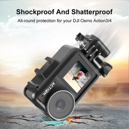 Jaula de marco 3 PULUZ protector de plástico vertical con zapatos fríos para DJI Osmo Action 4 (negro) — imagen 6