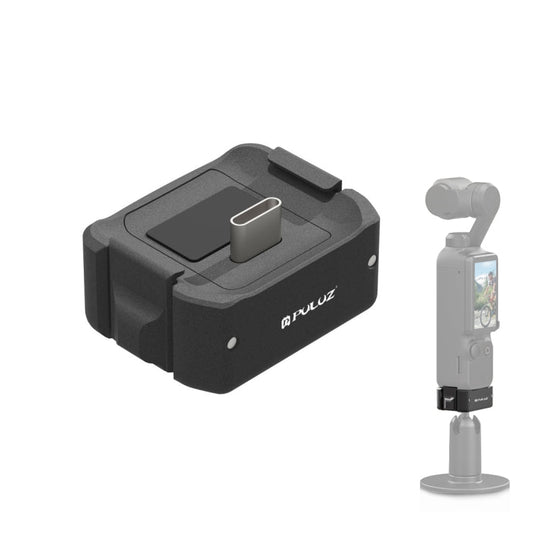 Base de carga de escritorio PULUZ USB-C / Type-C Soporte de aleación de aluminio para DJI Osmo Pocket 3 (negro)
