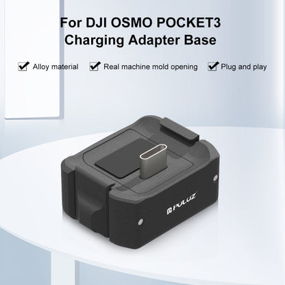 Base de carga de escritorio PULUZ USB-C / Type-C Soporte de aleación de aluminio para DJI Osmo Pocket 3 (negro) — imagen 2
