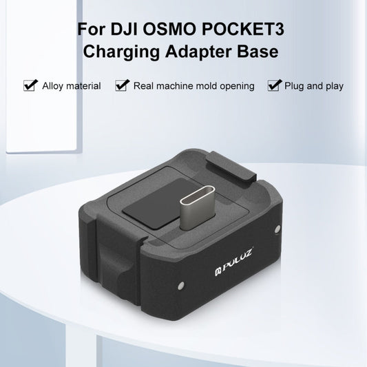 Base de carga de escritorio PULUZ USB-C / Type-C Soporte de aleación de aluminio para DJI Osmo Pocket 3 (negro) — imagen 2