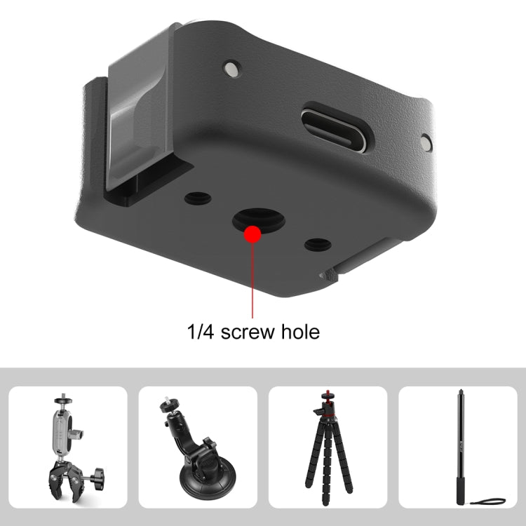 Base de carga de escritorio PULUZ USB-C / Type-C Soporte de aleación de aluminio para DJI Osmo Pocket 3 (negro) — imagen 4