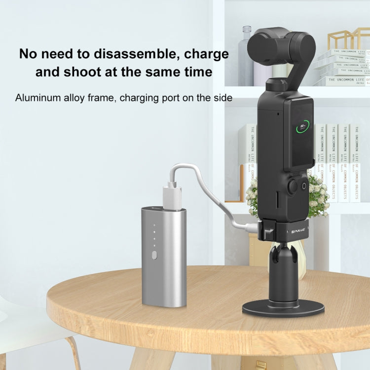 Base de carga de escritorio PULUZ USB-C / Type-C Soporte de aleación de aluminio para DJI Osmo Pocket 3 (negro) — imagen 5