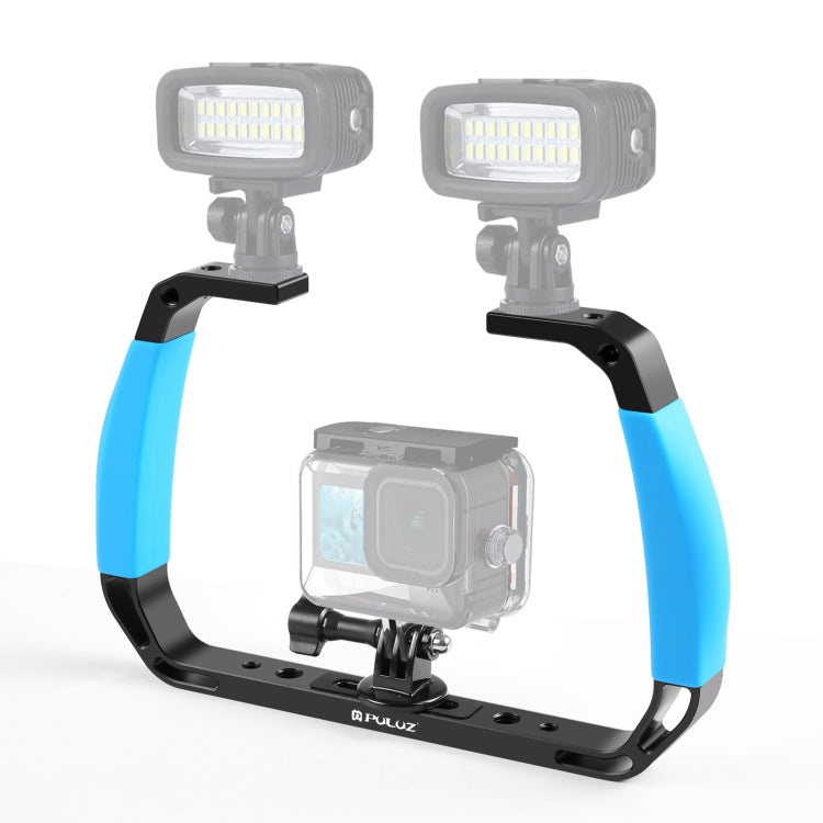 PULUZ Asas dobles de silicona Plataforma de buceo subacuático de aleación de aluminio para GoPro,, Insta360 y otras cámaras…