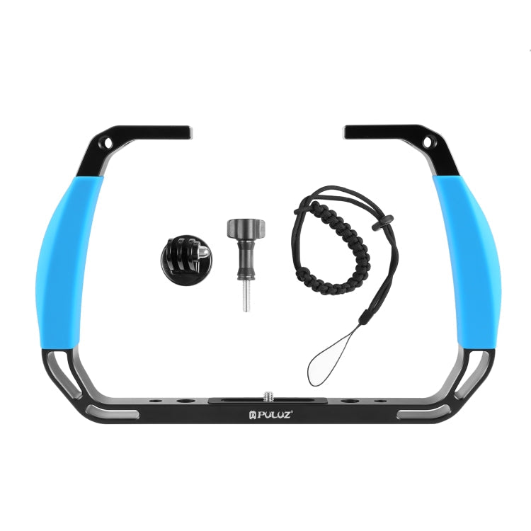 PULUZ Asas dobles de silicona Plataforma de buceo subacuático de aleación de aluminio para GoPro,, Insta360 y otras cámaras……