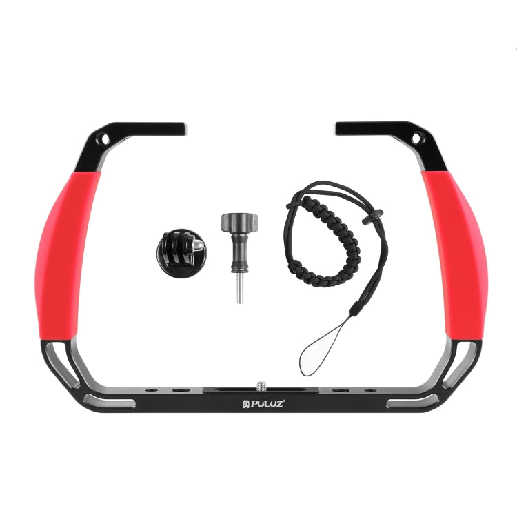 PULUZ Asas dobles de silicona Plataforma de buceo subacuático de aleación de aluminio para GoPro,, Insta360 y otras cámaras……