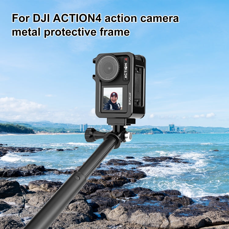 Marco 3 PULUZ adaptador de expansión de jaula de metal con zapata fría para DJI Osmo Action 4 (negro) — imagen 2