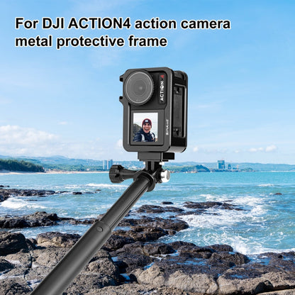 Marco 3 PULUZ adaptador de expansión de jaula de metal con zapata fría para DJI Osmo Action 4 (negro) — imagen 2